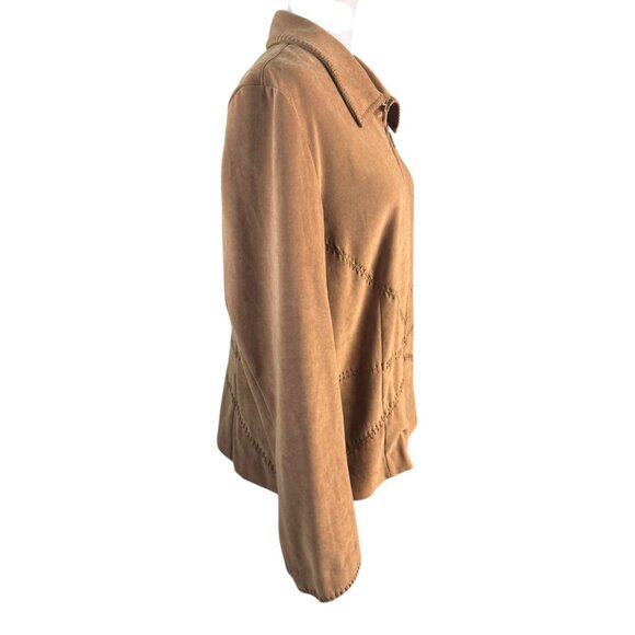Norton McNaughton Women's Tan Zip Front Jacket Stretch Polyester Blend Size 14 - Picture 7 of 8